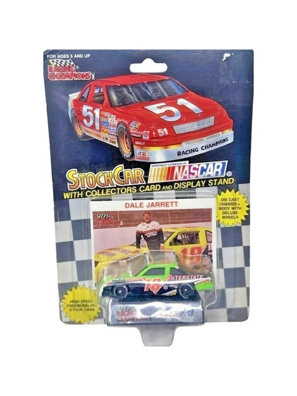 Vintage Die Cast Racing Champions Dale Jarrett #18 Interstate Batteries Stock Ca
